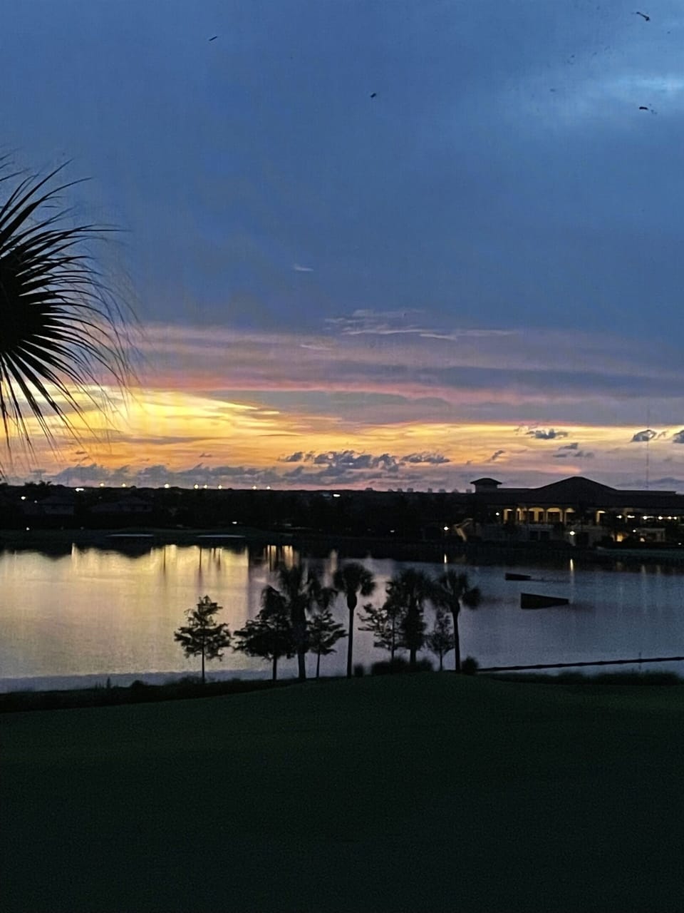 Sunset & clubhouse view