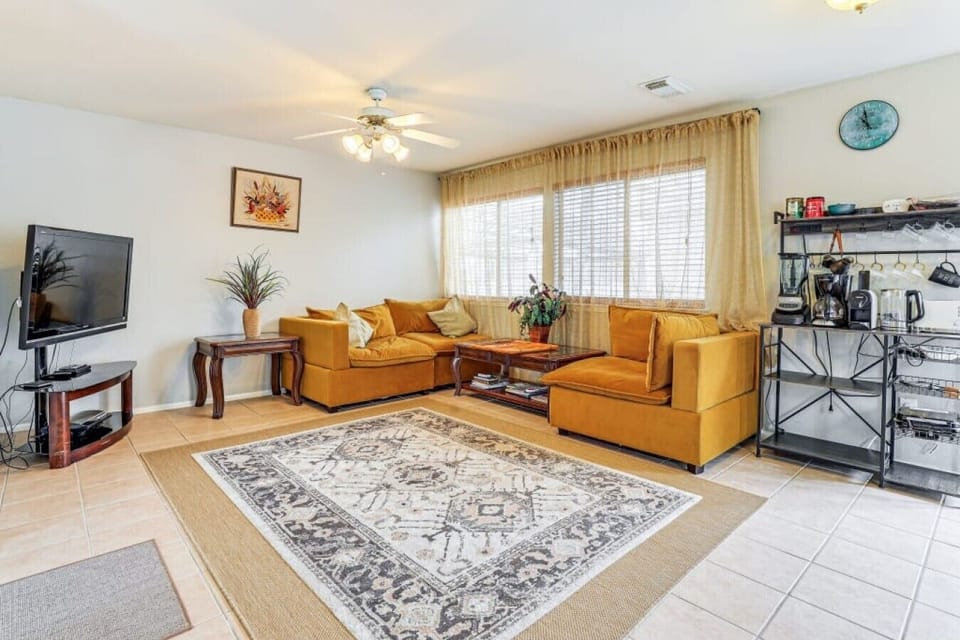 Living Room | Sectional Sofa | Smart TV & Ceiling Fan