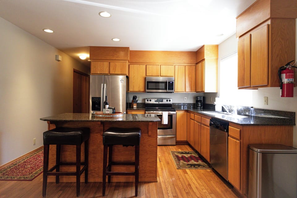 Well-stocked kitchen.