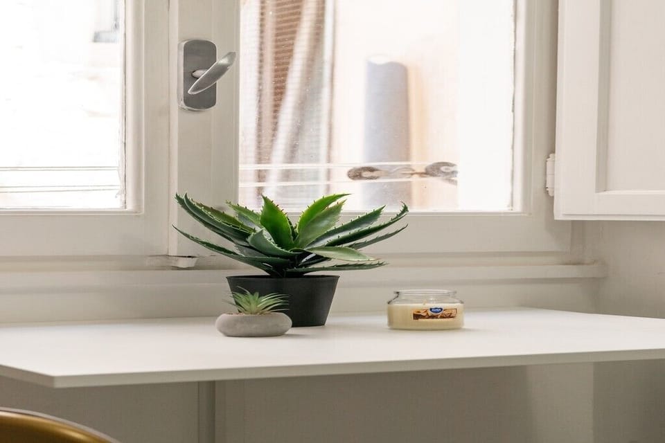 Bright window nook with elegant décor and calming natural light.