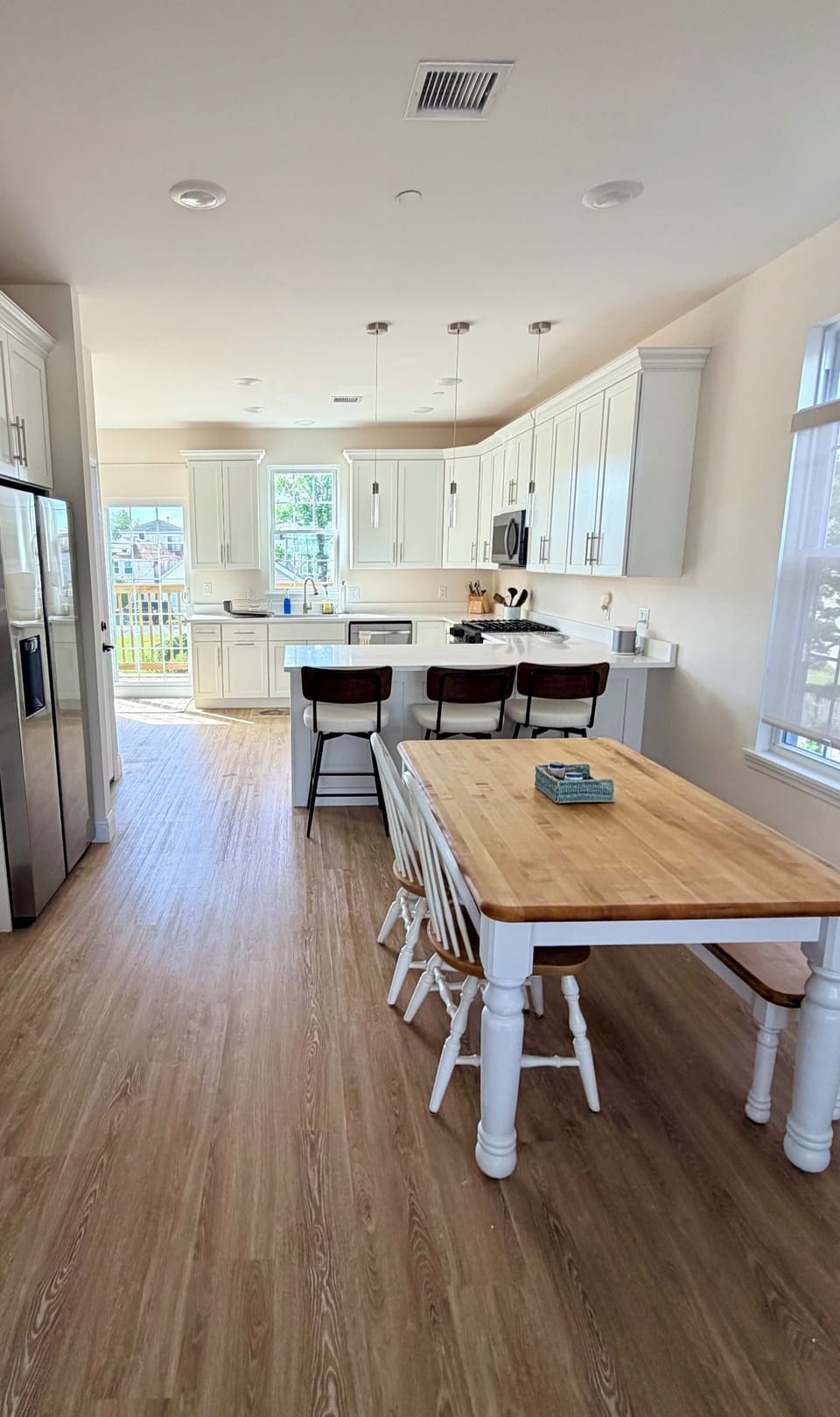 Kitchen bright and open and fully stocked