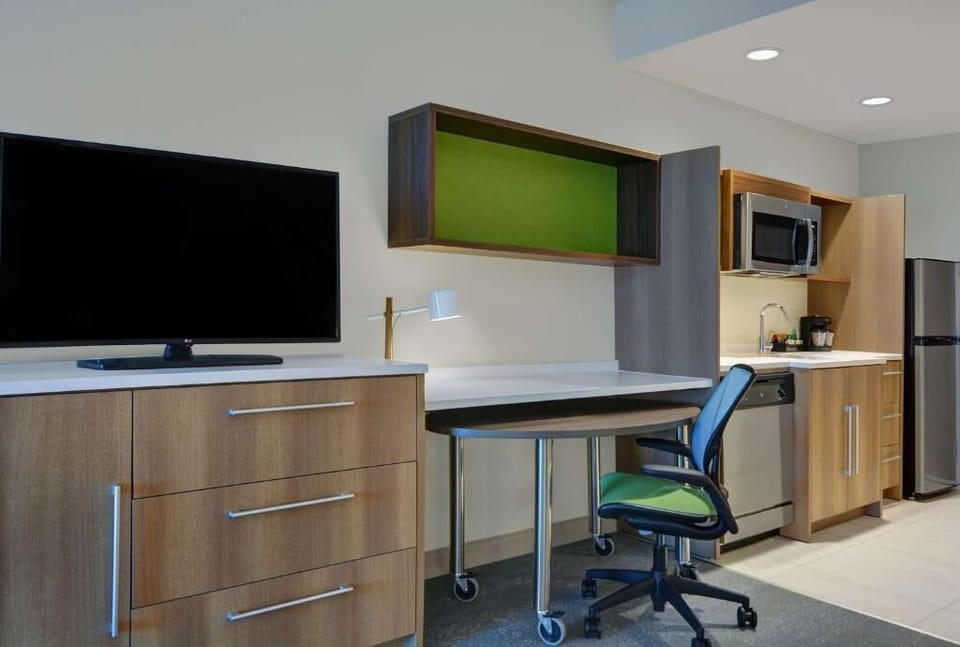 Workspace and kitchenette