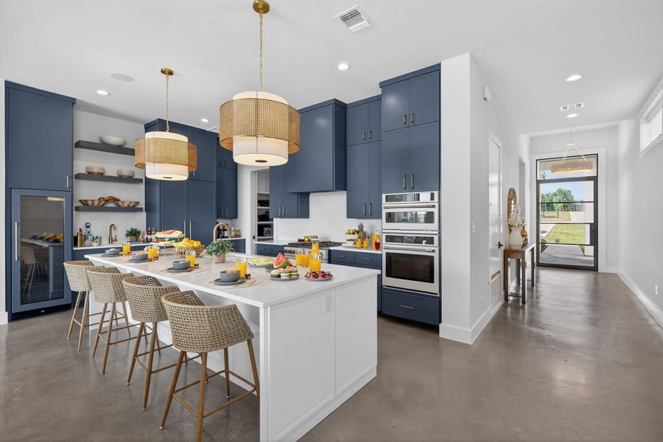 Kitchen Built-In Wine Fridge and Wet Bar