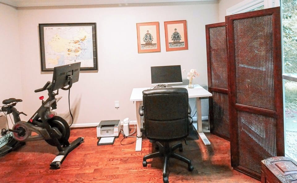 downstairs office and peloton