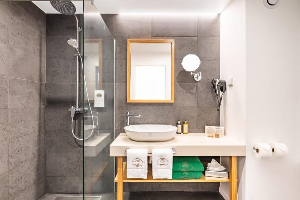 Pamper yourself at the vanity with soft, flattering lighting.