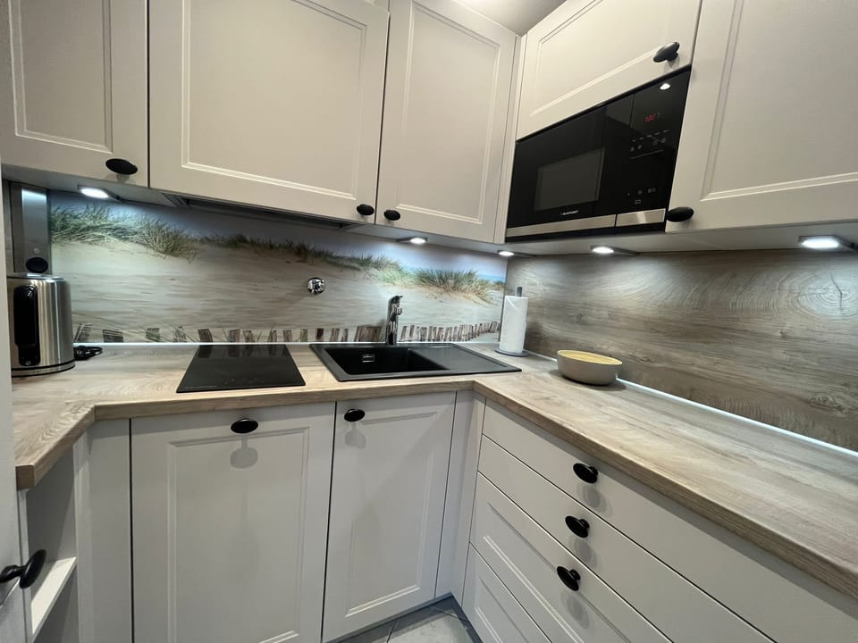 Modern Kitchen with White Cabinets