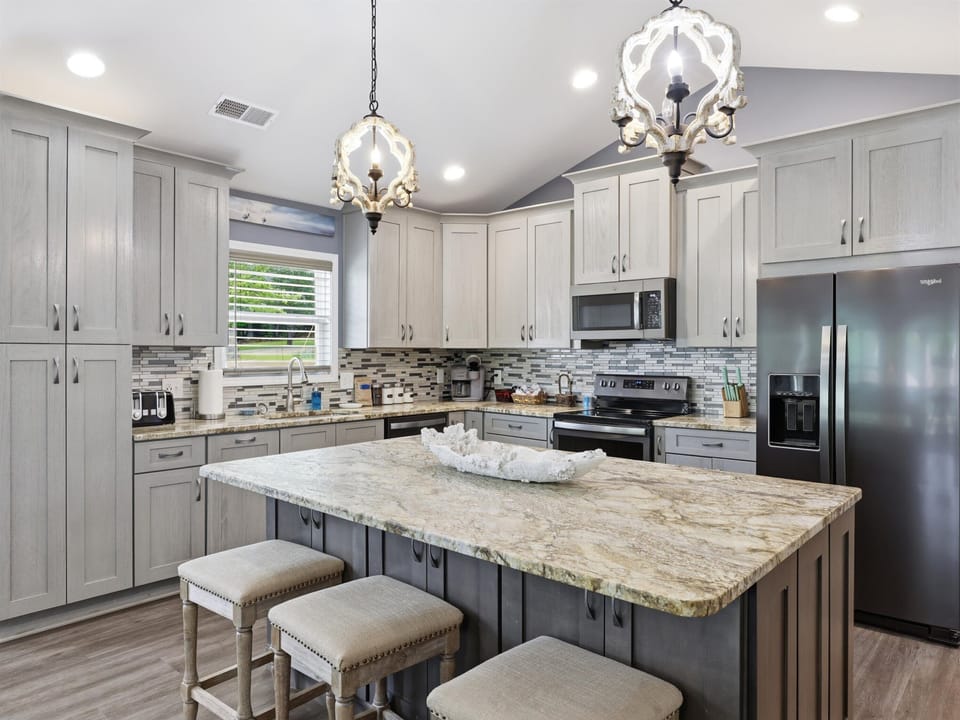 Fully equipped kitchen ready for family meals and group gatherings.