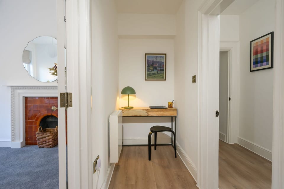 Hallway with a small desk