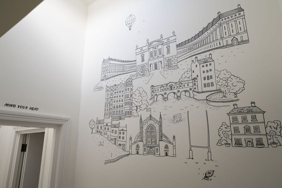 Mural of Bath hand drawn by a local artist
