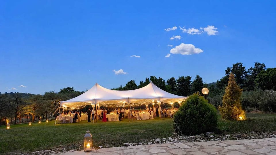 Outdoor banquet area