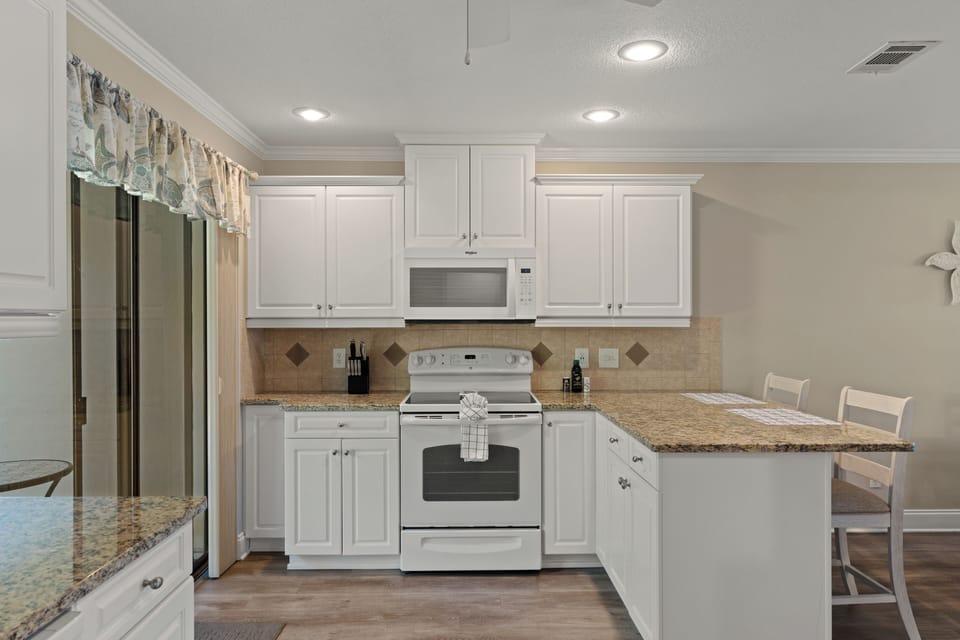 Kitchen stocked with everything you need to prepare meals