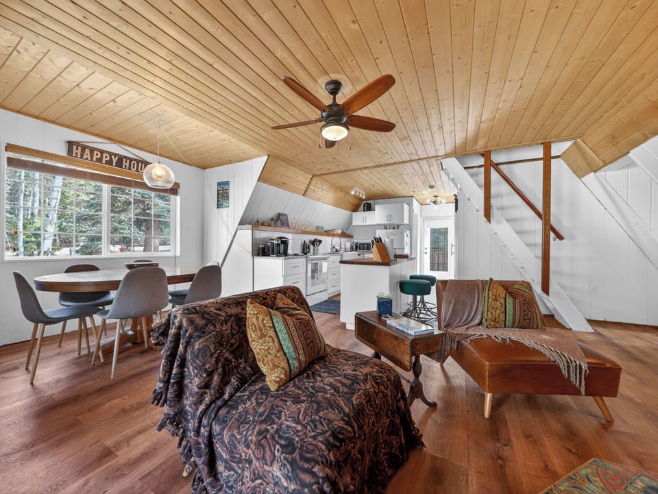 Relax by the wood-burning stove after a day of mountain adventures