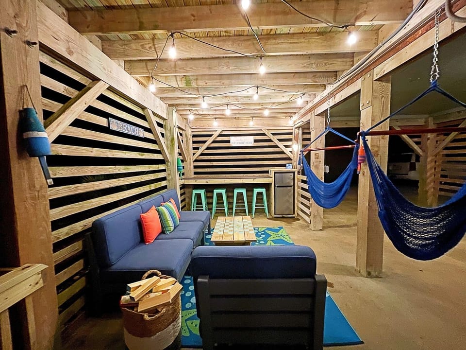 Evenings at hangout area provide a private, comfortable place to unwind