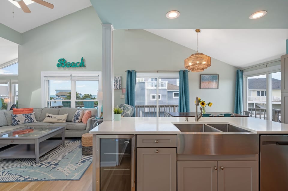 Ocean views are enjoyed from the well appointed kitchen