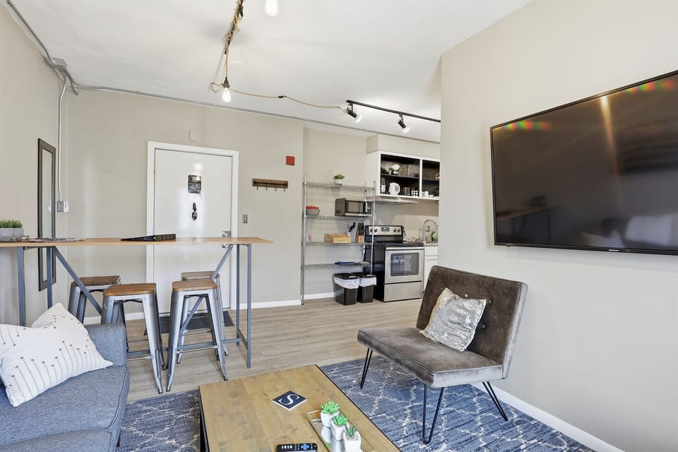 Enjoy a bright, connected space designed for both relaxation and casual meals.