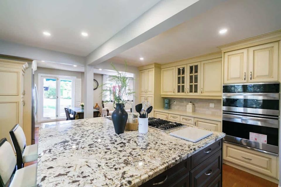 Fully equipped kitchen with everything needed for cooking and entertaining.