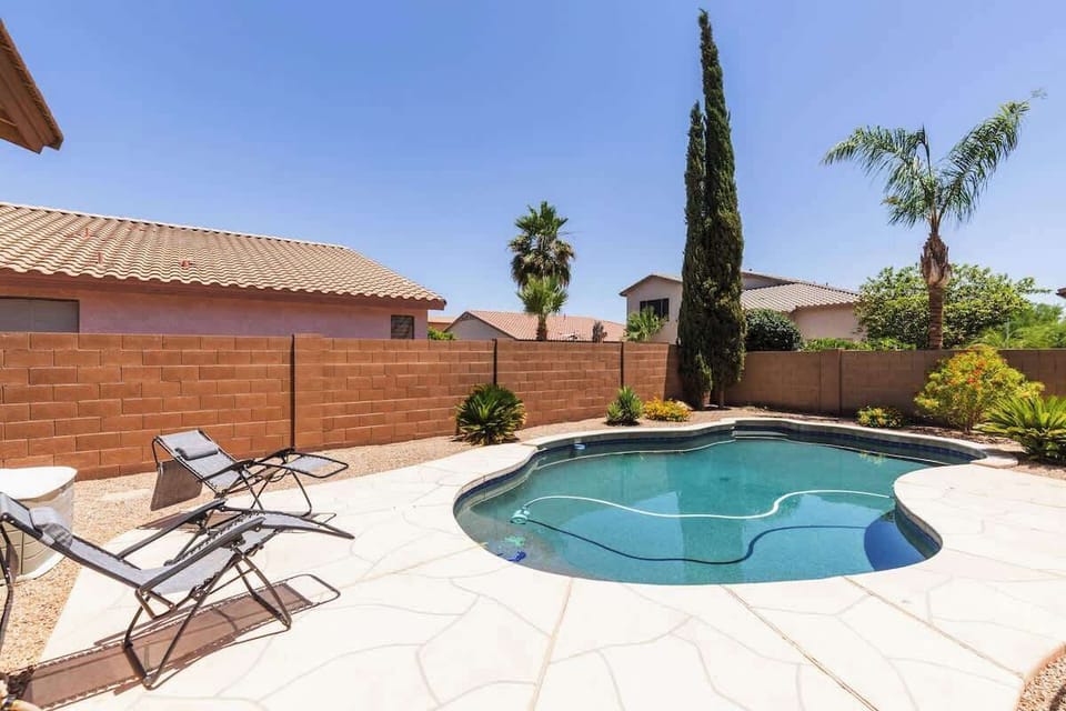 Plenty of deck space around pool to relax in our comfortable patio lounges.
