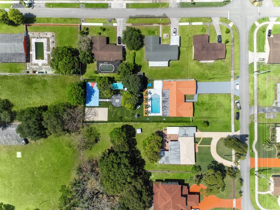 Aerial view of your private Miami pool oasis, perfect for relaxing