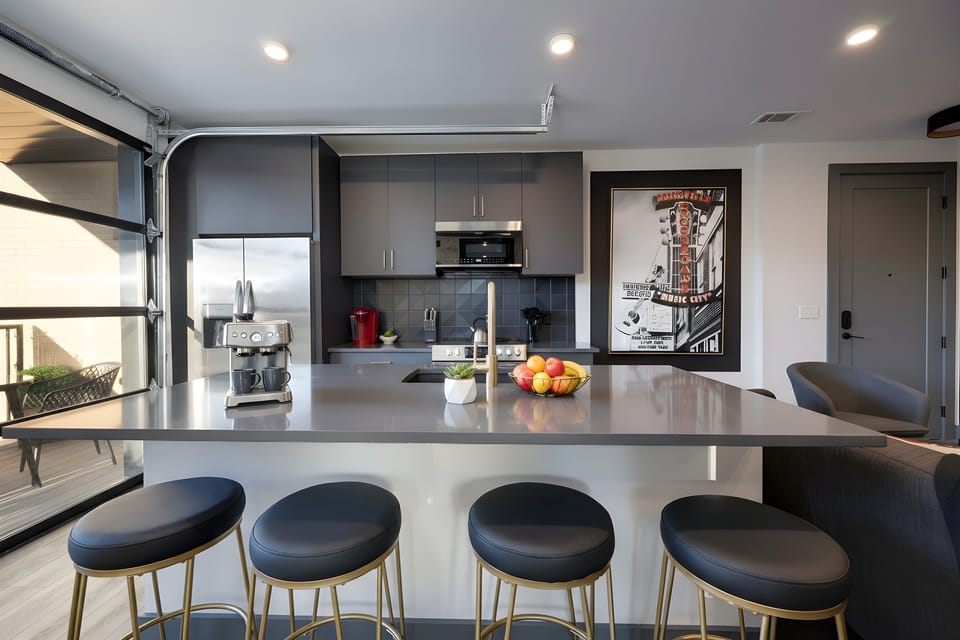 Bar seating is perfect for getting the party started