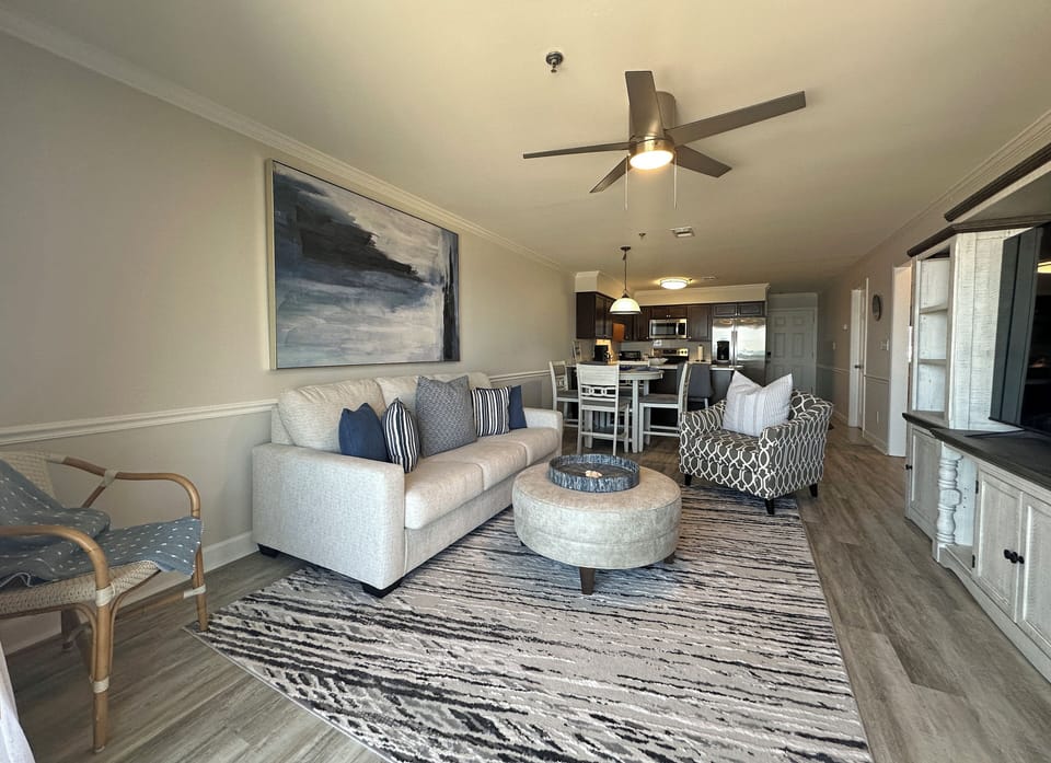 Open Living, Dining & Kitchen