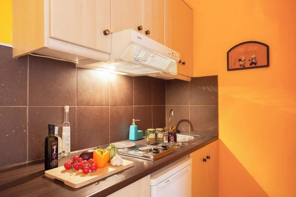 Tiny kitchen but with all you need for breakfast and a light meal.
