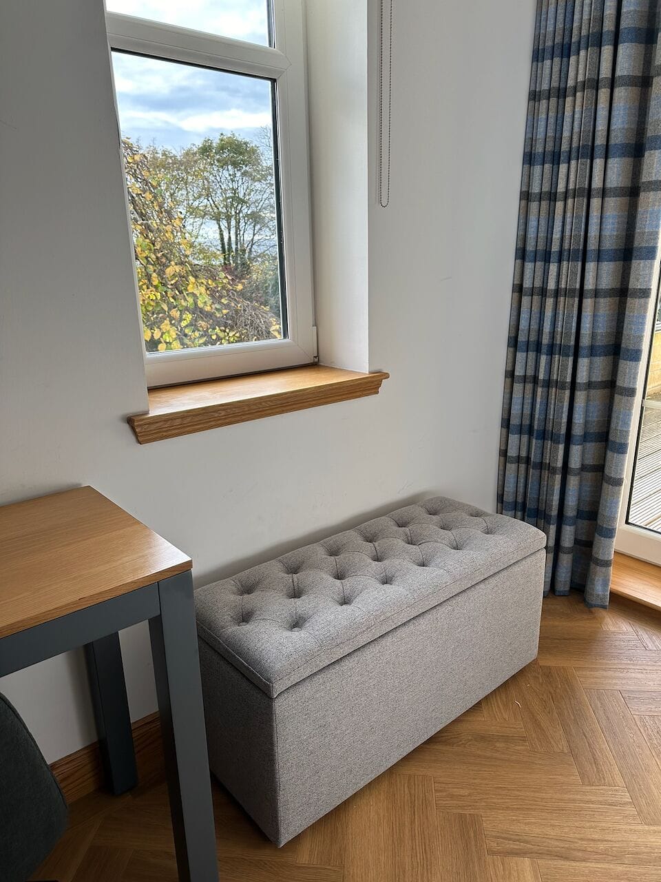 Bedroom 2 - Blanket Box for large south facing balcony comfort accessories.