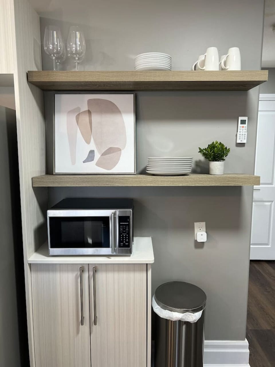Our kitchen is stocked with all the essentials, making it easy to prepare your favorite meals during your stay.