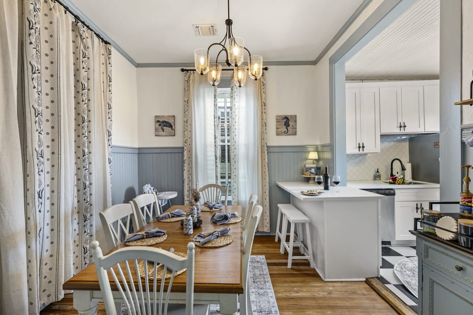 Main home dining area - plenty of room to gather after a day at the beach