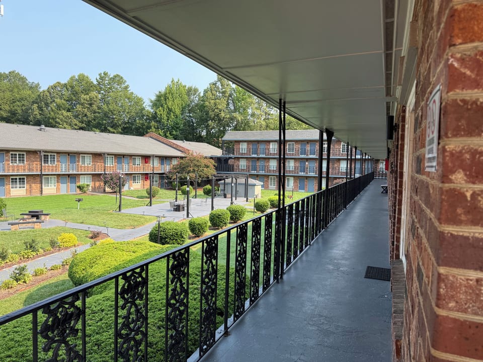 A view of the courtyard near your room