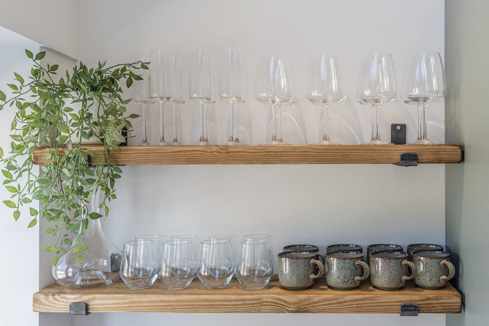 shelving in the kitchen 