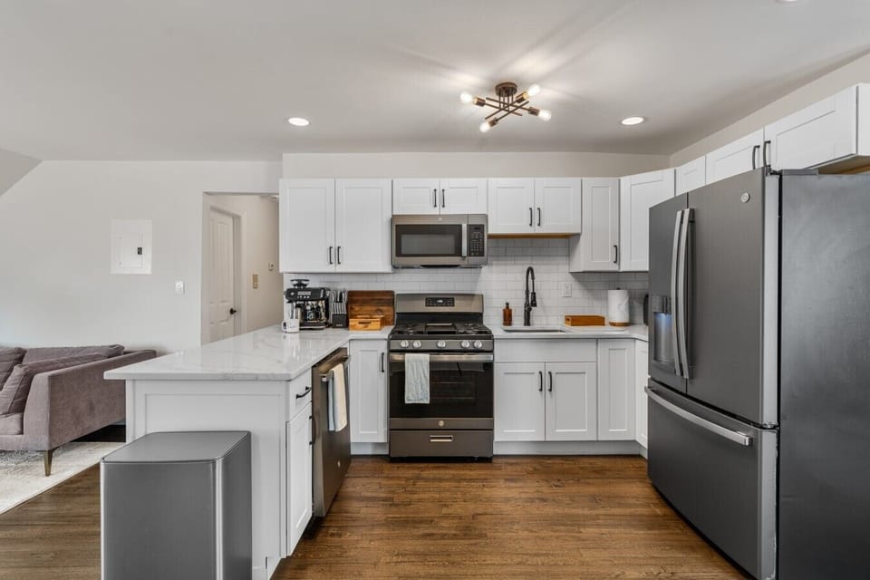 Fully equipped kitchen with modern appliances