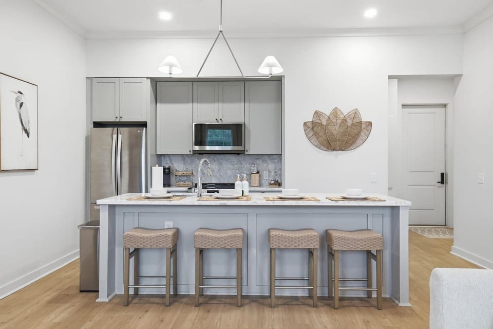 Simple dining space for meals and snacks