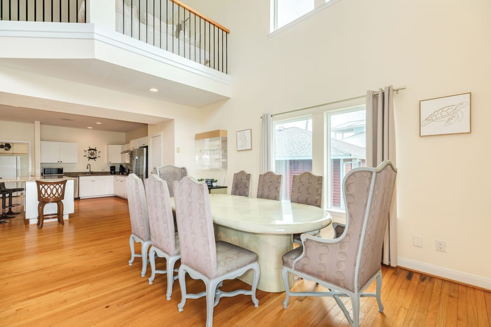 Large dining table is great for family meals