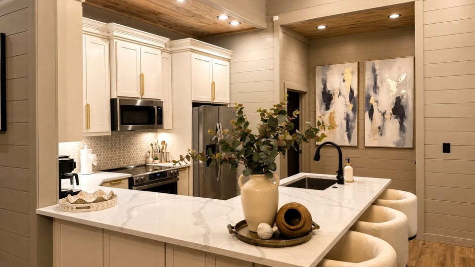 Kitchen: Sleek design with modern appliances and stylish decor for culinary adventures!