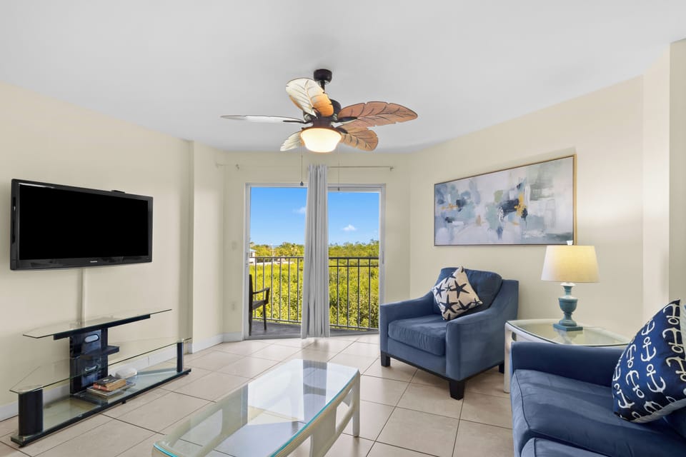Stretch out for movie nights in the airy, sunlit lounge.
