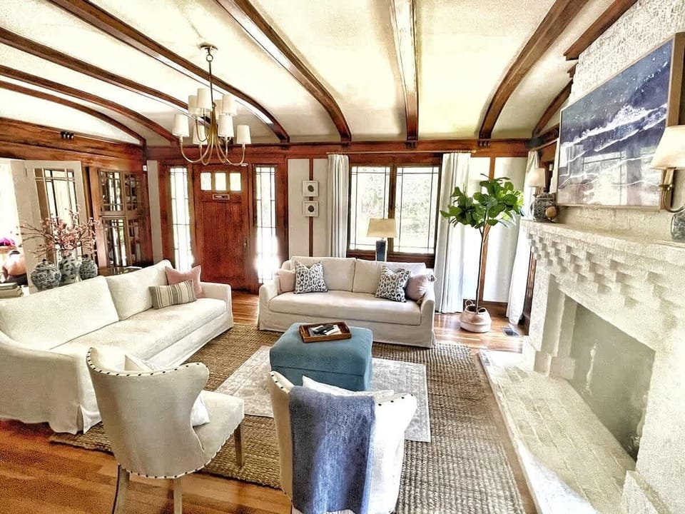 The livin groom connects to the sunroom.  You can leave all doors open to create a larger space.