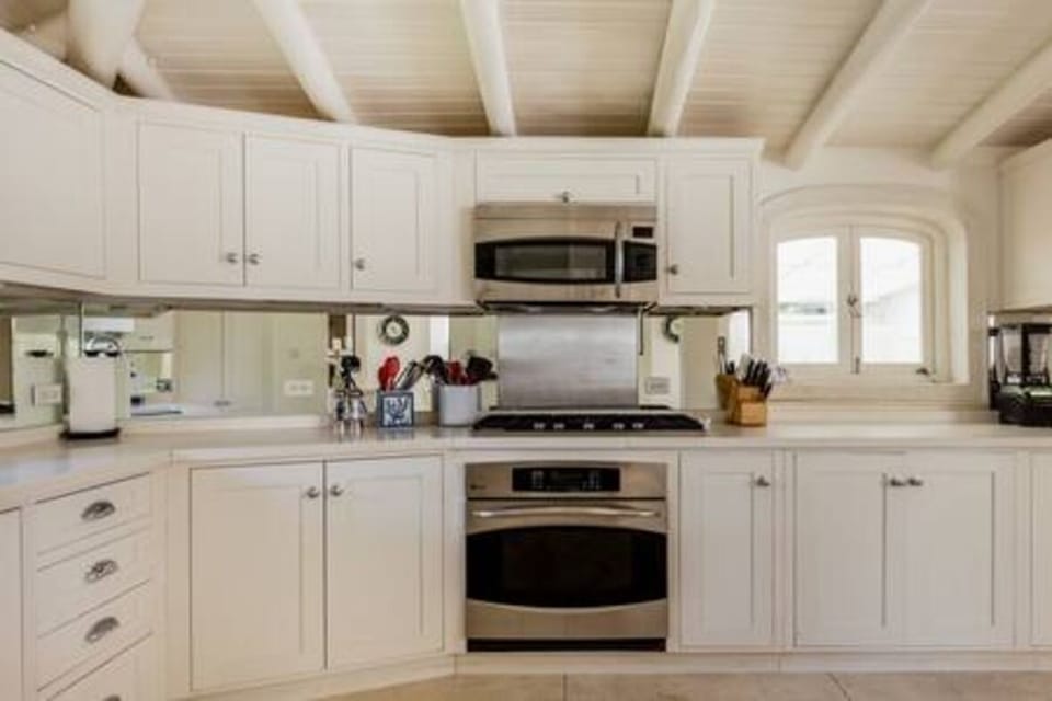 The well appointed kitchen where the property's chef is available 8 hours each day to create meals of your choice.