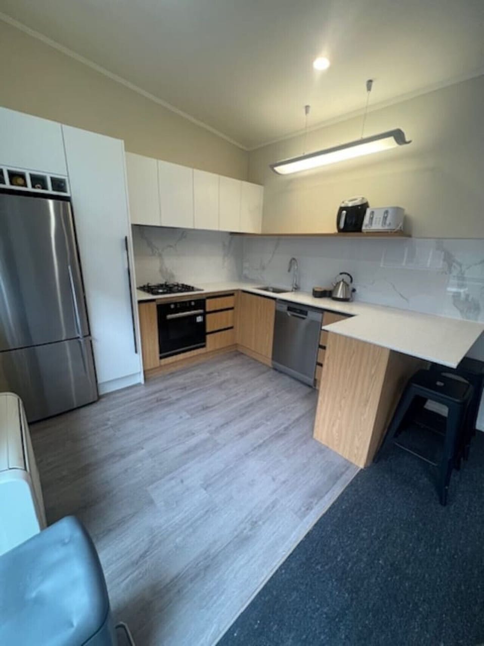 Contemporary kitchen with everything needed for cooking at home