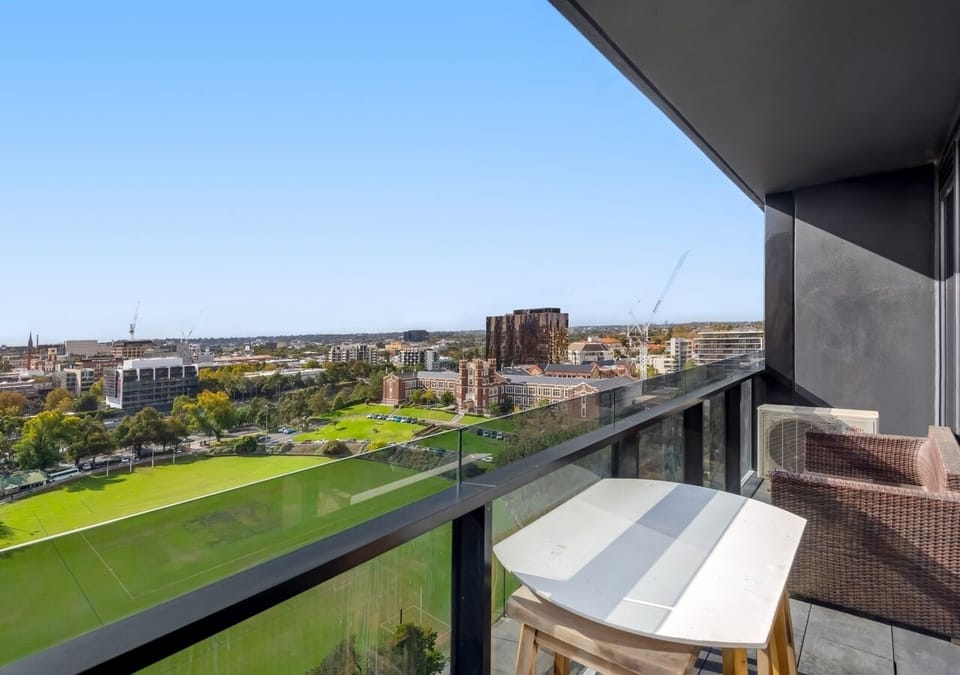 Private balcony overlooking Melbourne