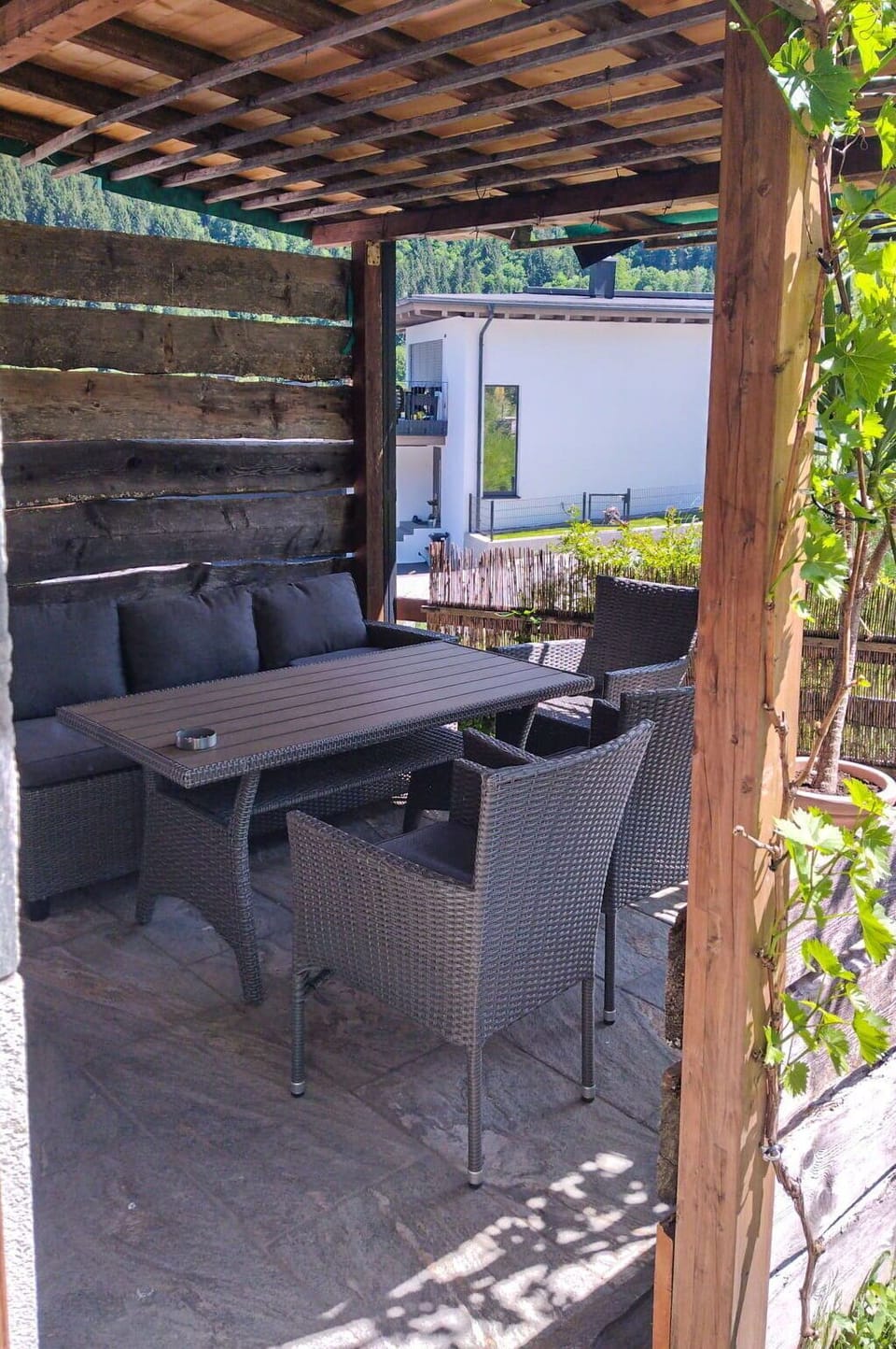 Furniture, Wood, Outdoor Furniture, Table, Outdoor Table, Chair, Hardwood, Shade, Wood Stain, Backyard