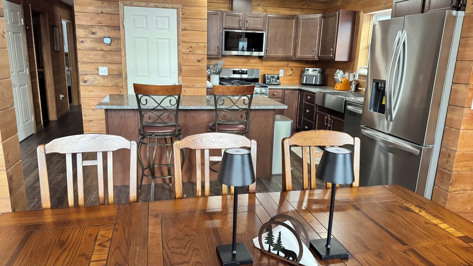 Dining area seats 8