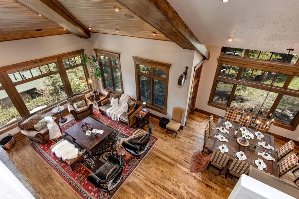 Open-concept living and dining provide effortless flow for group gatherings and shared meals.