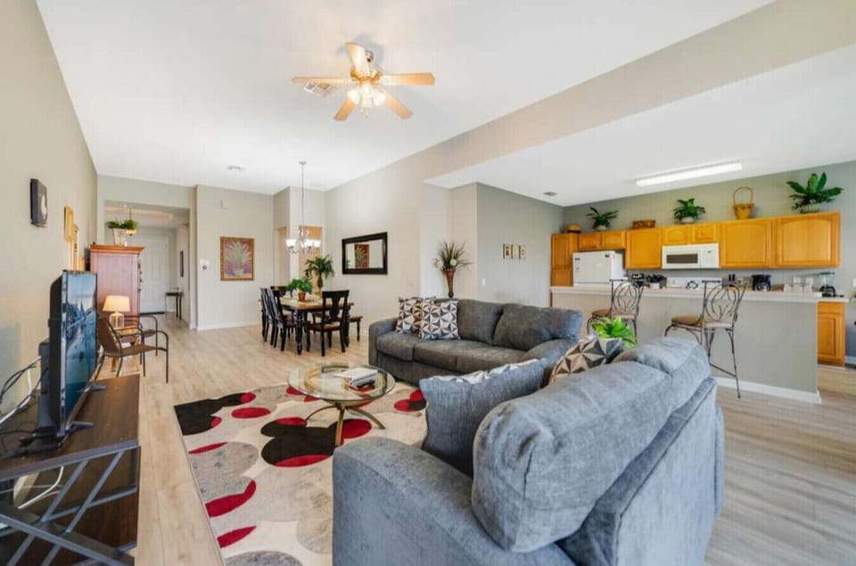 Relax and gather in this open living space with modern comforts.