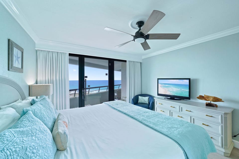 This is another view of the master bedroom where guests can see themselves relaxing each evening and waking up to views of the waves.