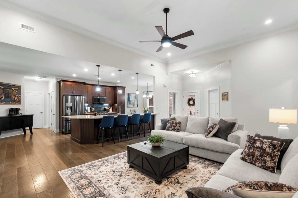 Open-concept living room perfect for relaxing after a day of exploring.