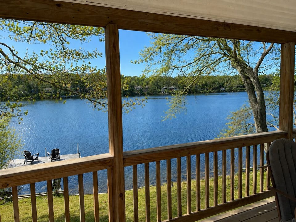 Partially covered deck with an amazing view