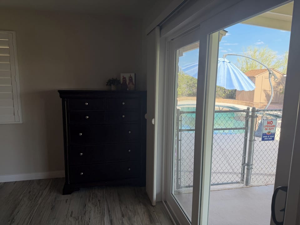 Master Bedroom Looking out to the Pool
