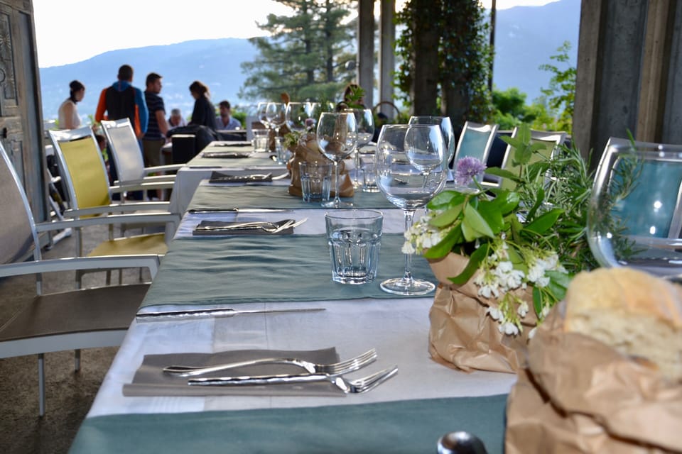 Outdoor banquet area