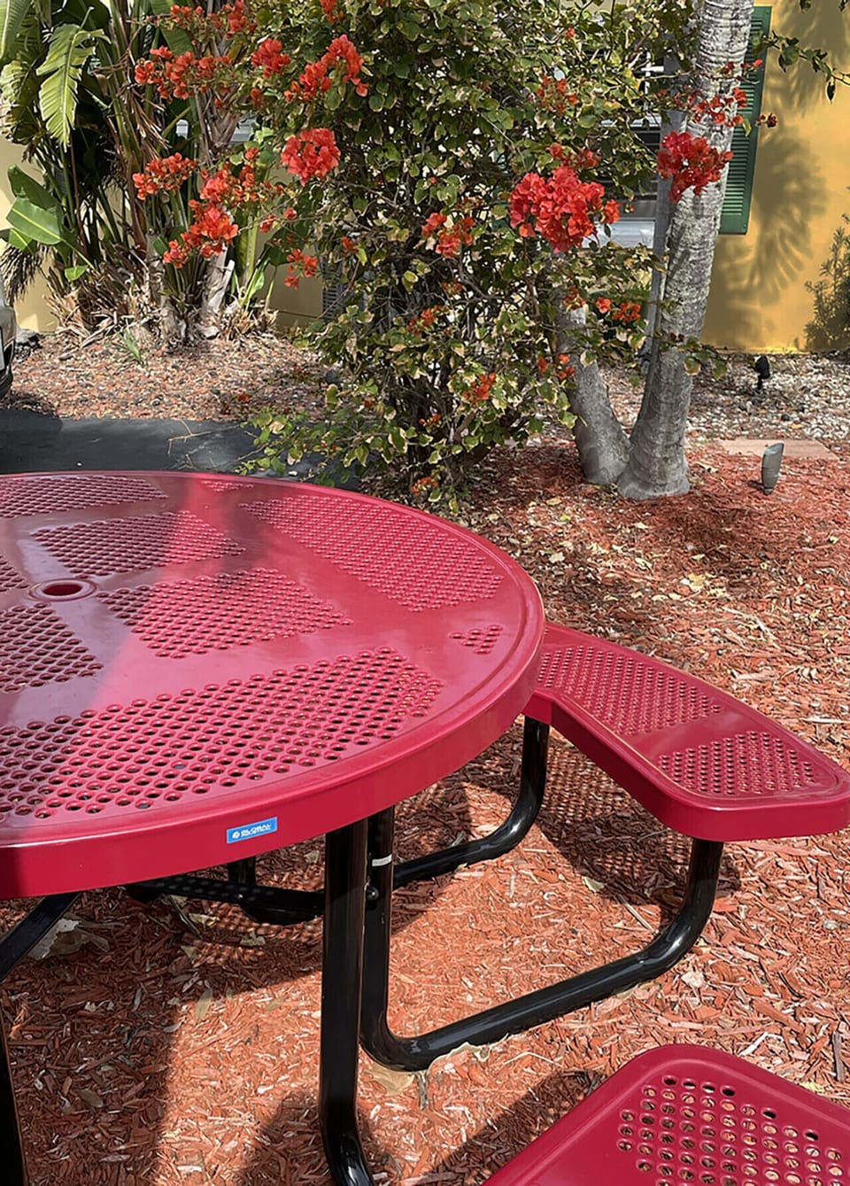 Two picnic table areas and gas grills