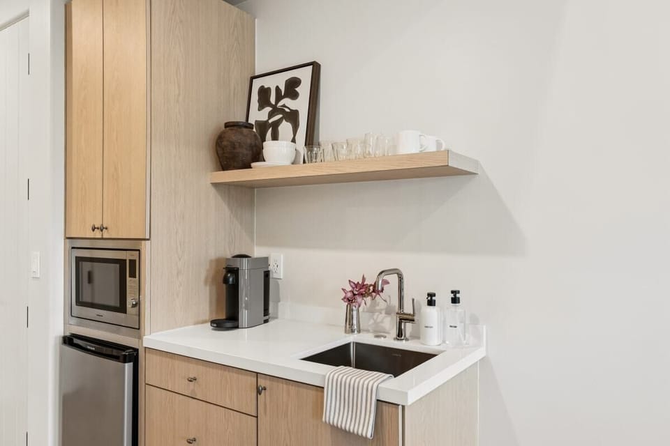 Kitchenette with Nespresso Coffee Machine and Mini Fridge - No Stove